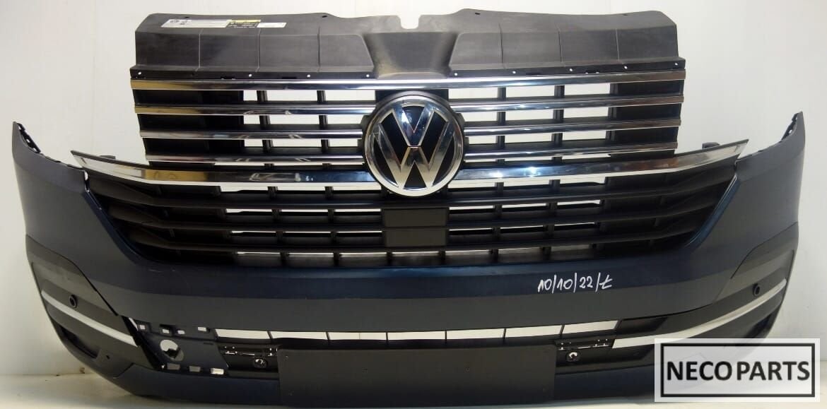BUMPER VW T6 T6.1 MULTIVAN 2019- VOORBUMPER GRILL ORIGINEEL, Gebruikt, Volkswagen, -, Ophalen of Verzenden