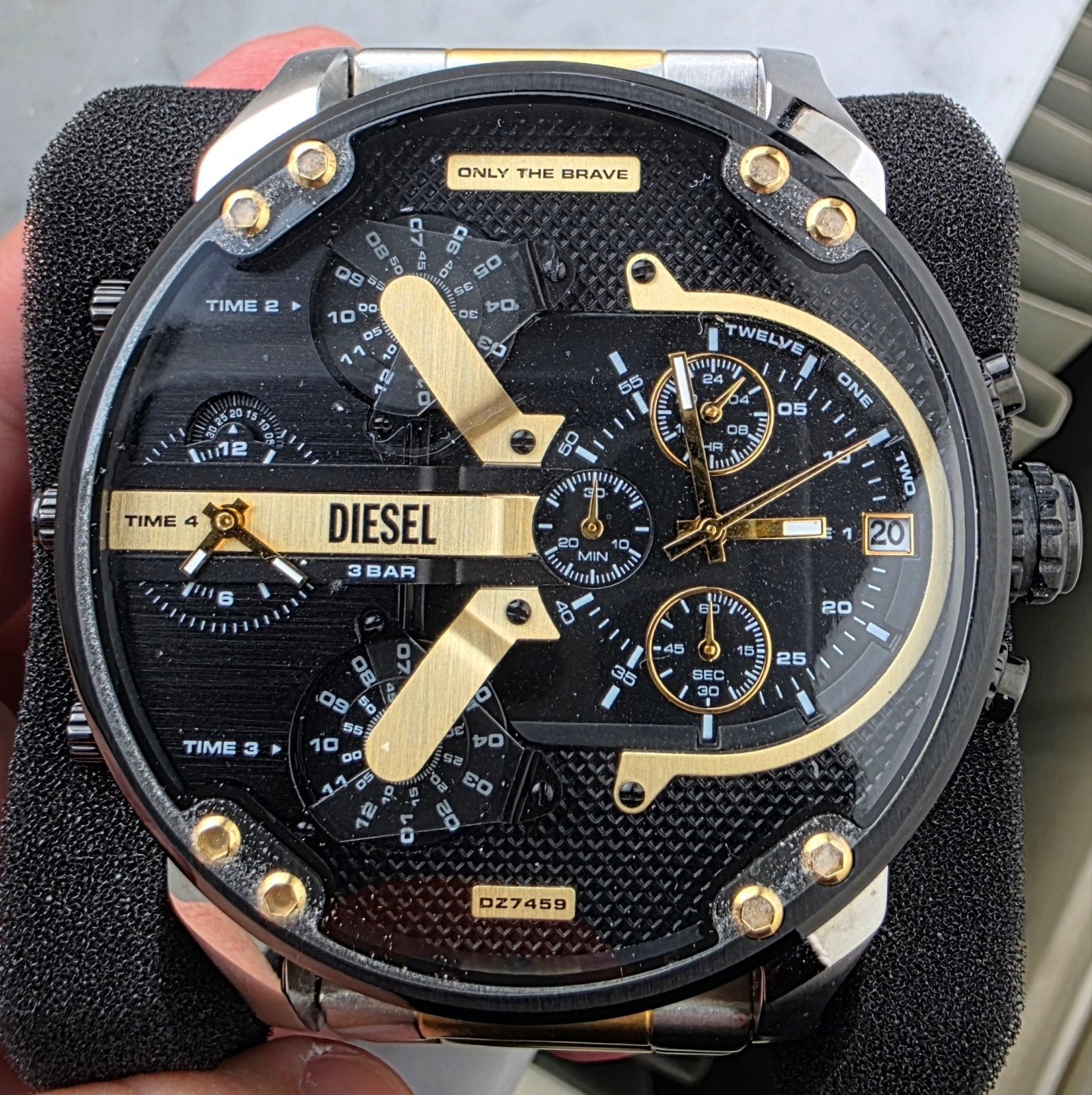 Diesel DZ7459 grote horloge, Handtassen en Accessoires, Staal, Staal, Polshorloge, Zo goed als nieuw