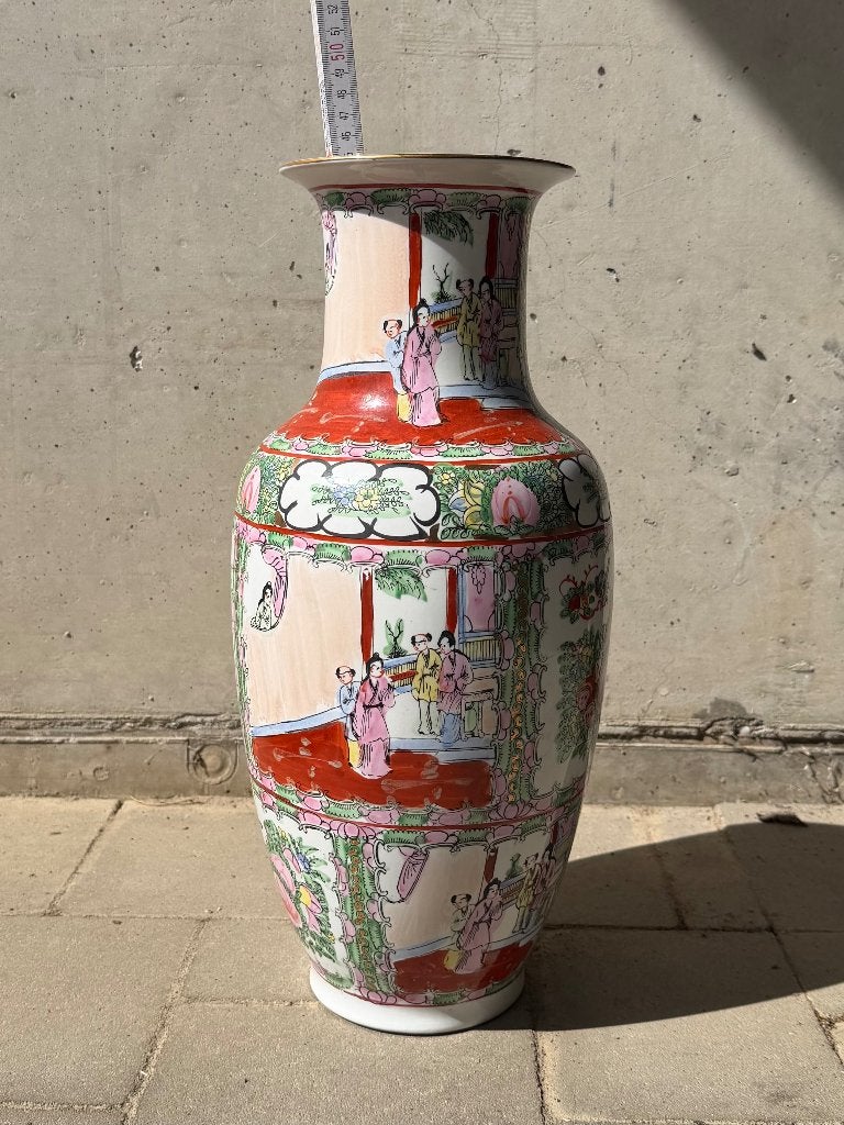 Grand vase chinois Canton. Rose  1900  45 cm, Enlèvement