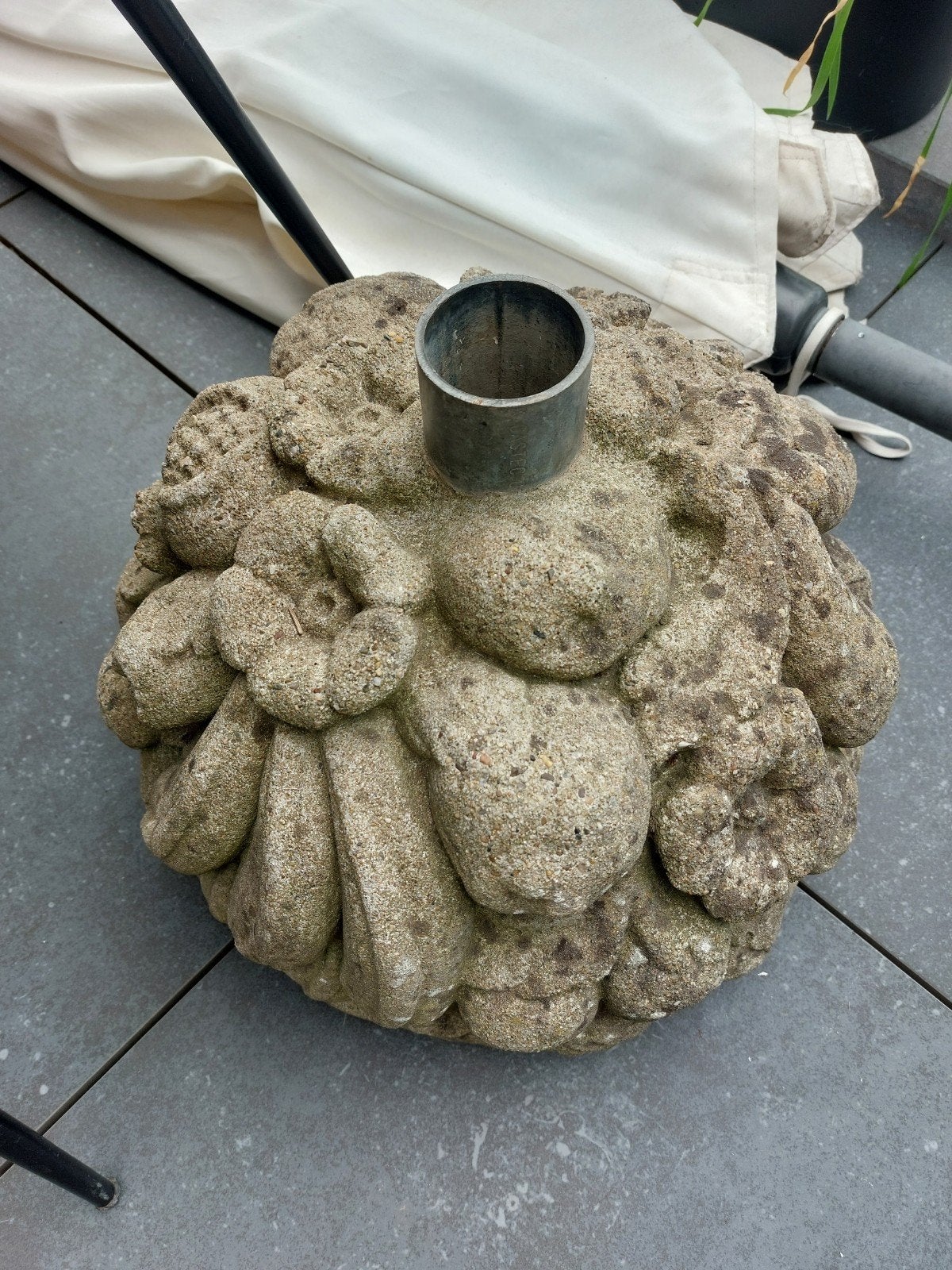 Parasol voet in steen, Ophalen