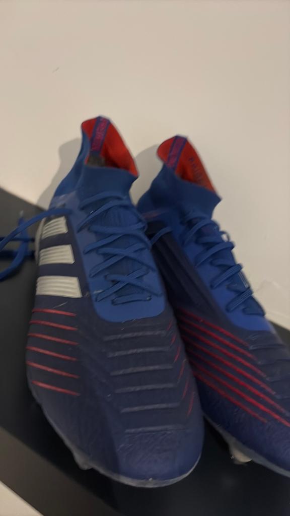 Adidas predator 19.1 soft ground blauw maat 42 2/3, Enlèvement, Utilisé, Chaussures