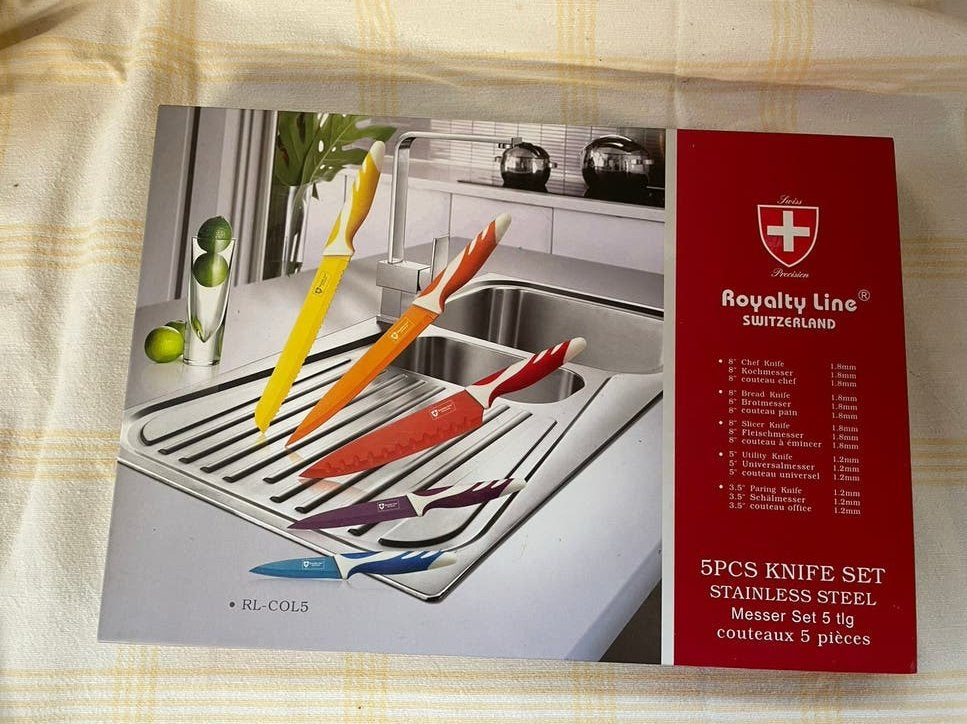 Royalty Line Switserland  - Keukenmessenset - 5-delig, Huis en Inrichting, Ophalen of Verzenden, Nieuw, Meerkleurig