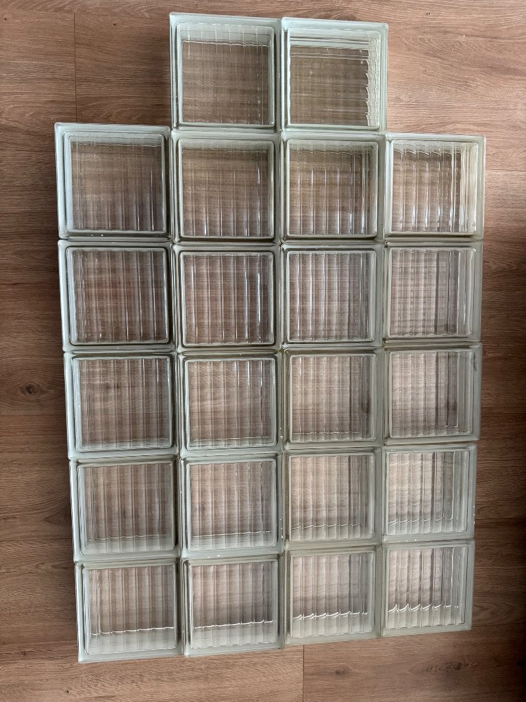 22 glasdallen / glasblokken geribt, Enlèvement, Neuf, Autres types