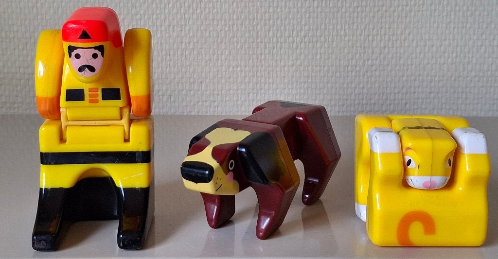3 Vintage Mattel 1985 Double Dooze Transformer blocks, Enlèvement ou Envoi