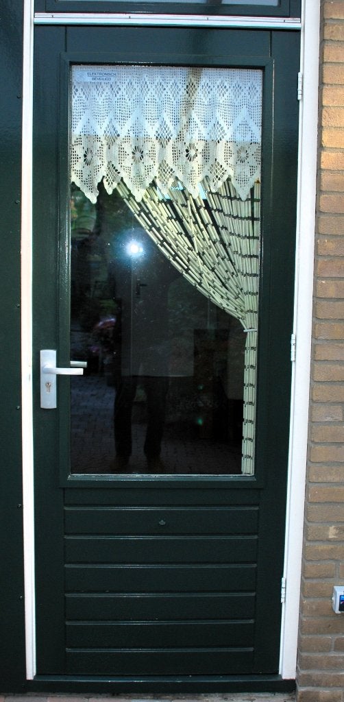 Hardhouten deur, Ophalen, 80 tot 100 cm, 200 tot 215 cm, Glas