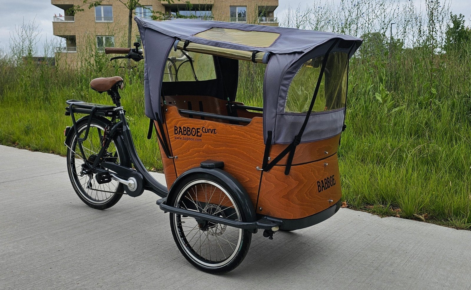Babboe curve elektrische Bakfiets mat alle accessoires, Ophalen, Zo goed als nieuw, 4 kinderen of meer, Huif