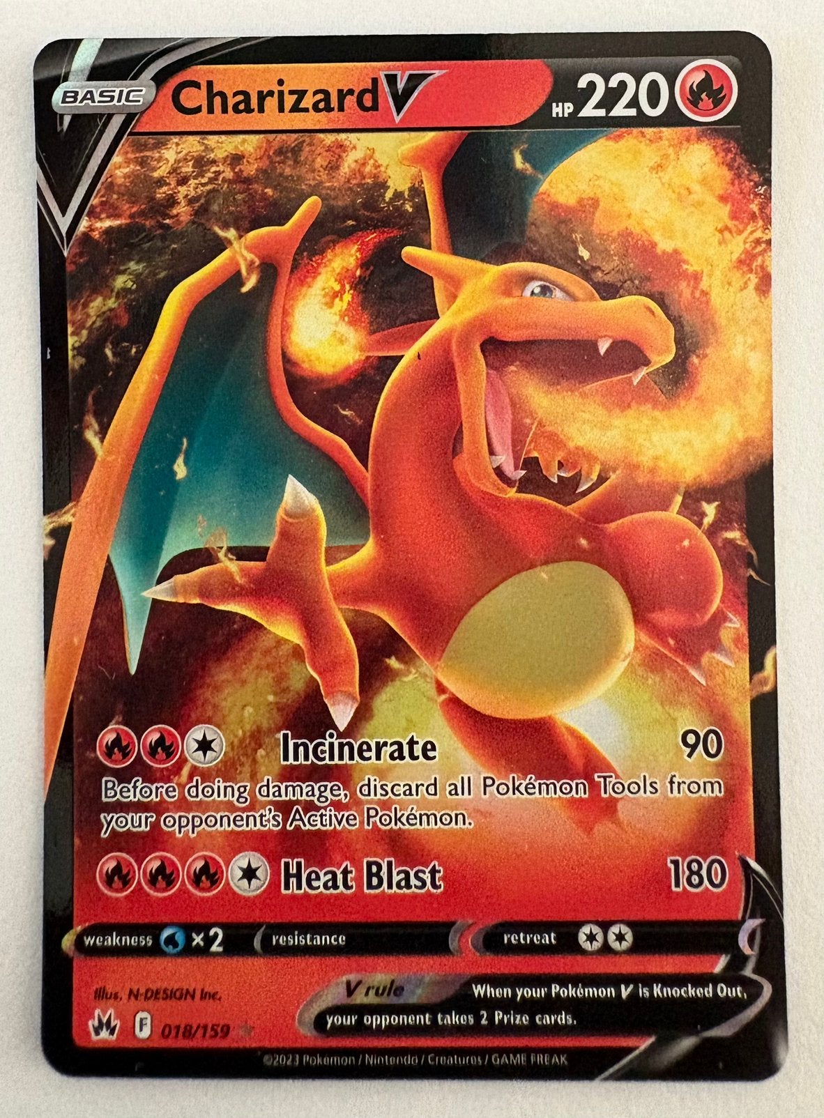 Pokemon Crown Zenith - Charizard V 018/159, Ophalen, Zo goed als nieuw
