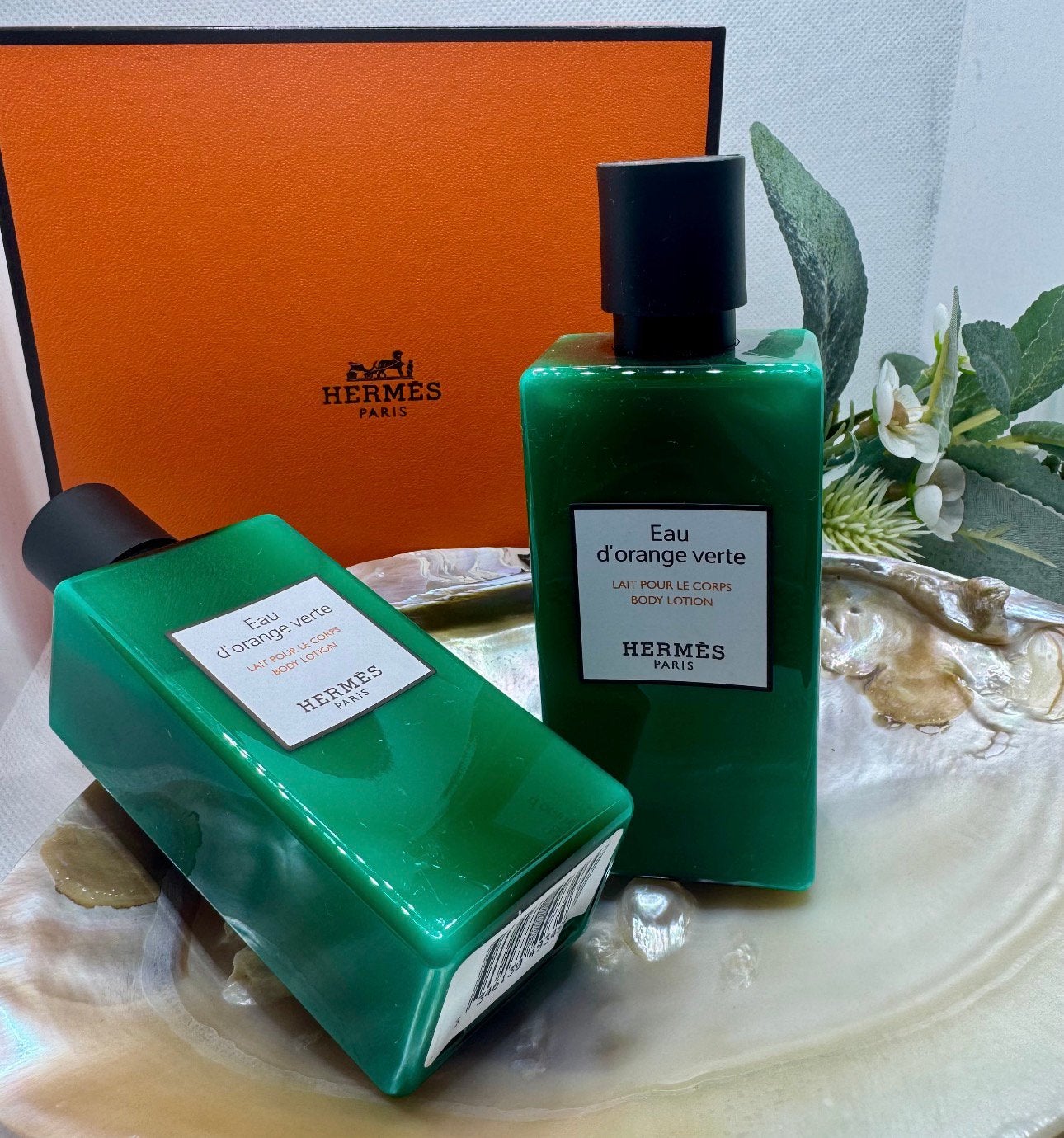 Hermès Eau d'Orange Verte Bodylotion Duo 2x80ml - Nieuw, Ophalen of Verzenden, Nieuw, Bodylotion, Crème of Olie