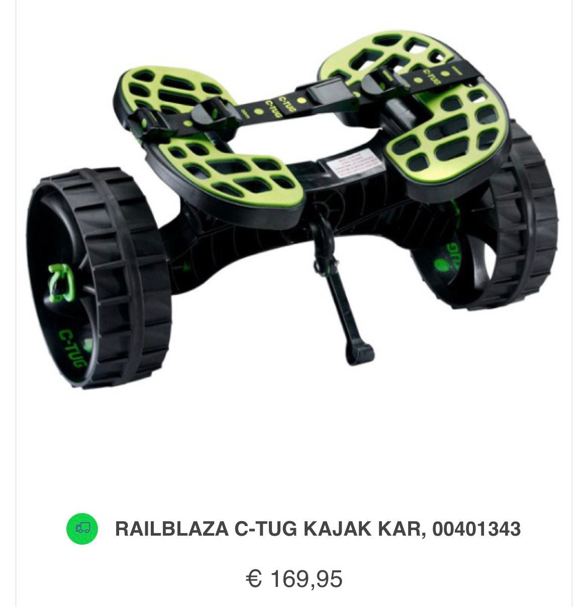 Kajak kar Railblaza C-Tug, Enlèvement, Comme neuf