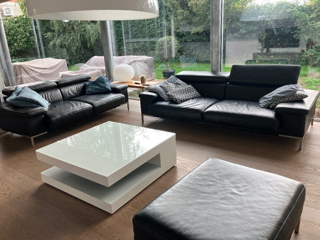 Salon leder, Huis en Inrichting, Ophalen, Gebruikt, Leer