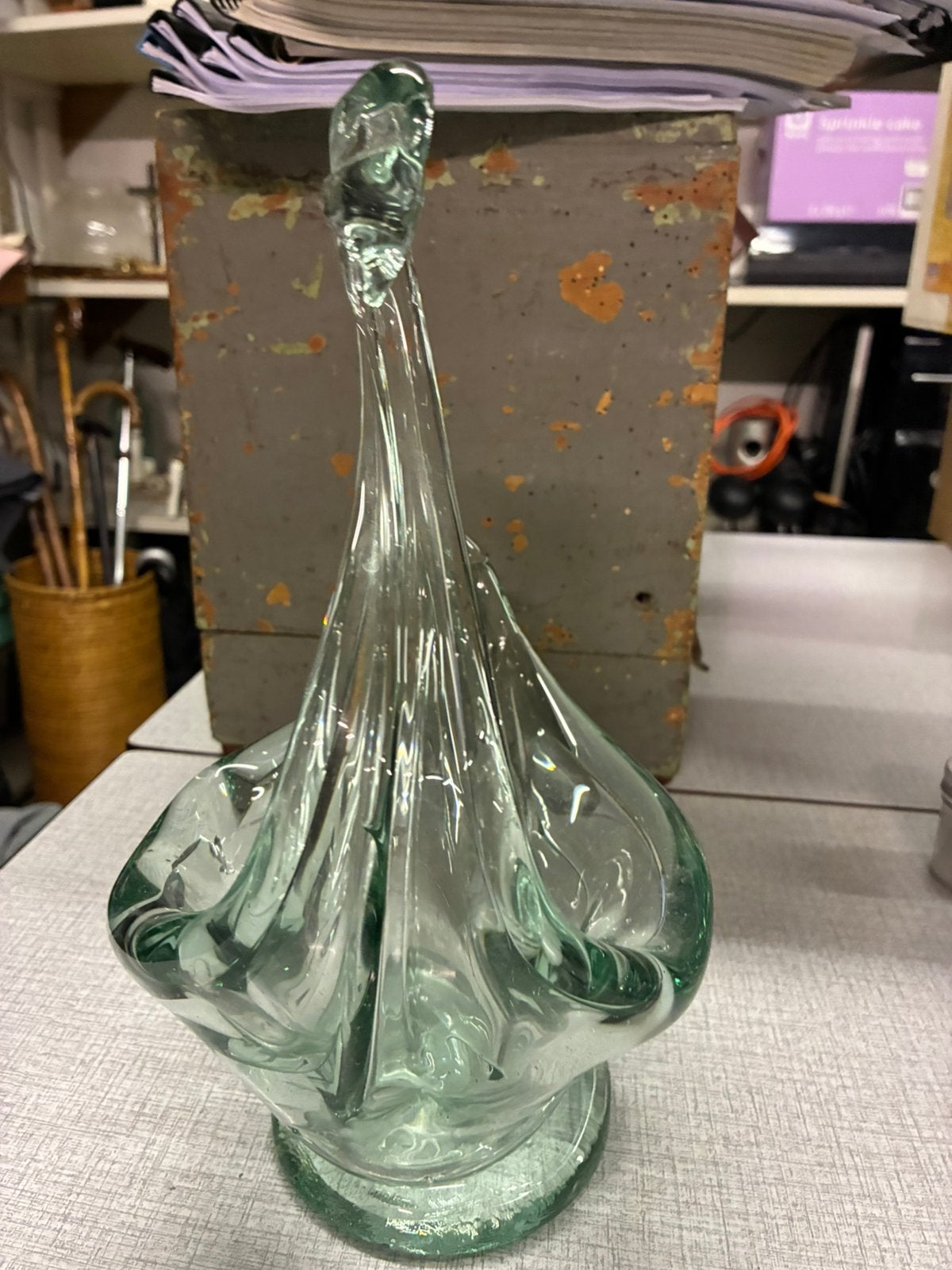 Swann glass. Zwaan glas, Huis en Inrichting, Ophalen, Zo goed als nieuw, Glas