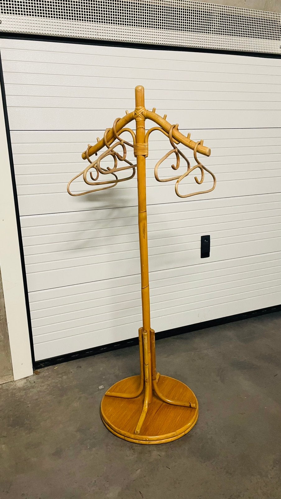 Prachtige rotankapstok met 5 rotan hangers hoogte 168cm, Ophalen, Zo goed als nieuw
