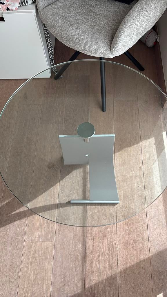 Bijzettafel, Huis en Inrichting, Ophalen, Gebruikt, Rond, Glas