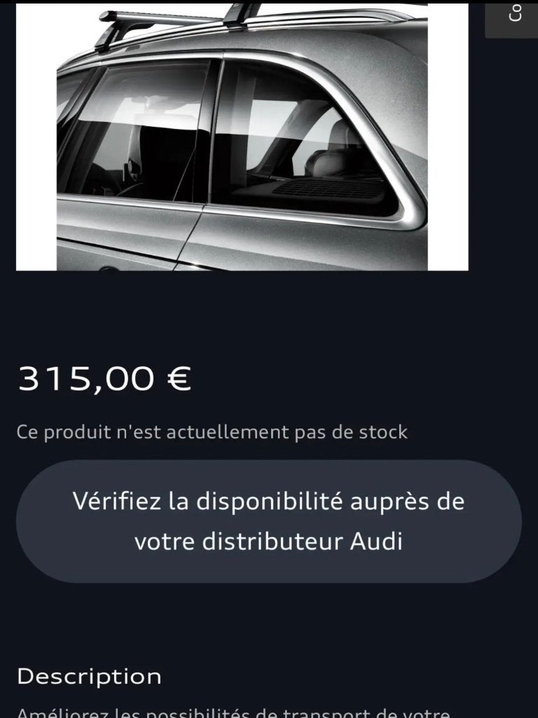 Barres de toit Audi A4 Avant, Enlèvement, Comme neuf