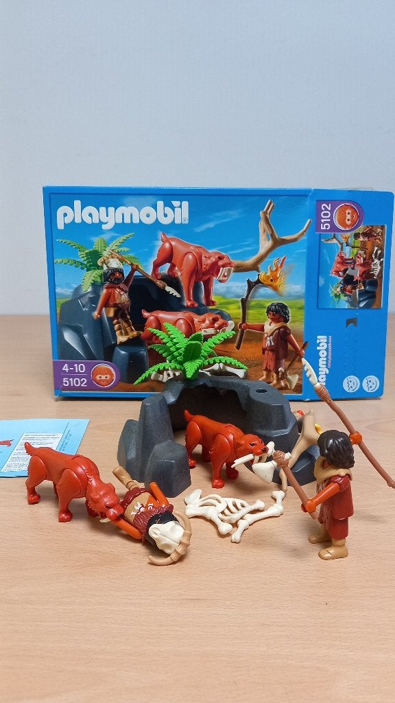 Playmobil: 5102: Holbewoners met sabeltandtijgers., Gebruikt, Complete set, Figuren, Historisch