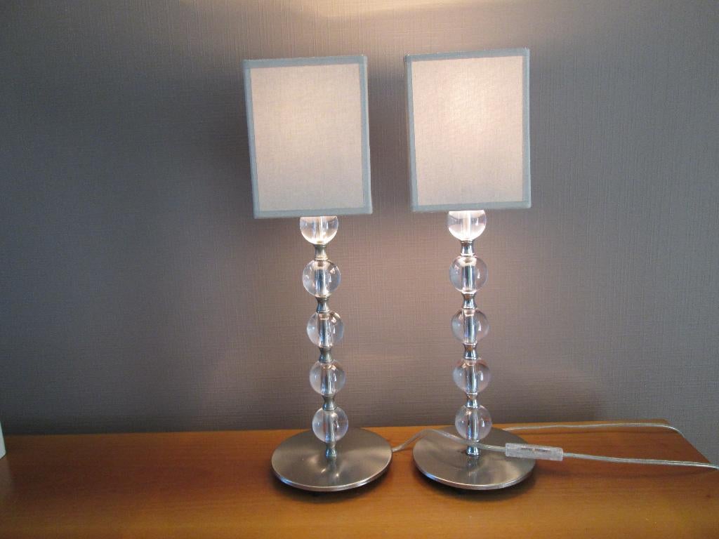 2 tafellampen, Gebruikt, Klassiek, Ophalen of Verzenden, Glas