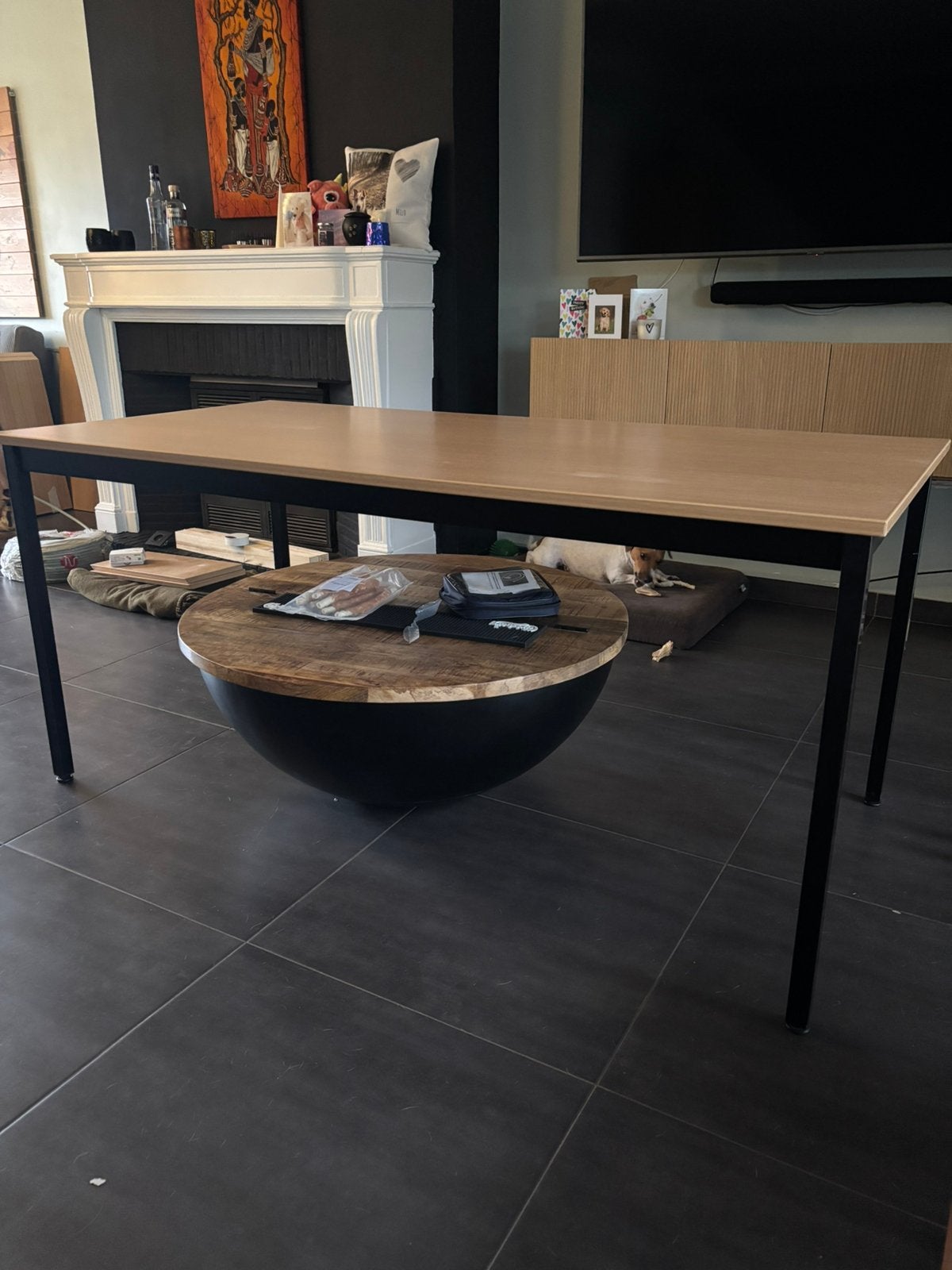 Eettafel/grote bureautafel – 160  80 cm, Huis en Inrichting, Tafels | Eettafels, Ophalen, Zo goed als nieuw, 150 tot 200 cm, 50 tot 100 cm