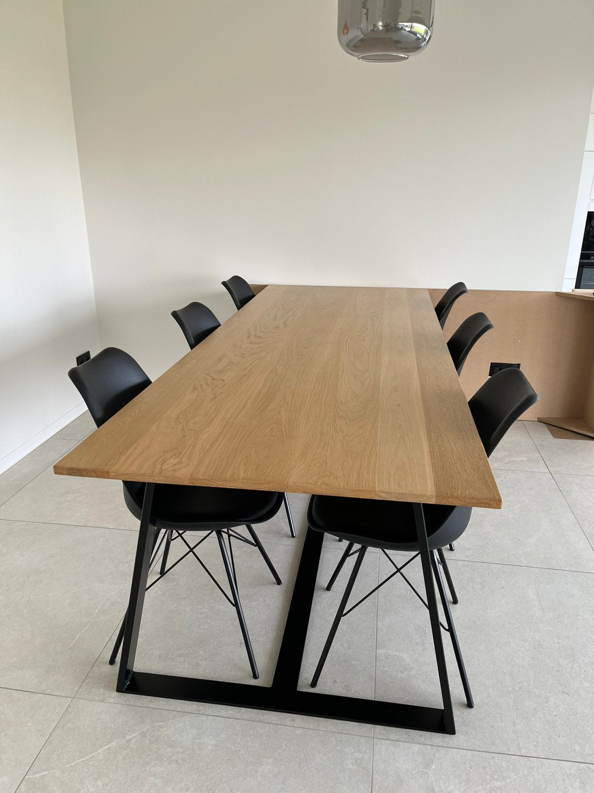 Massief eiken tafel, Huis en Inrichting, Ophalen, Zo goed als nieuw