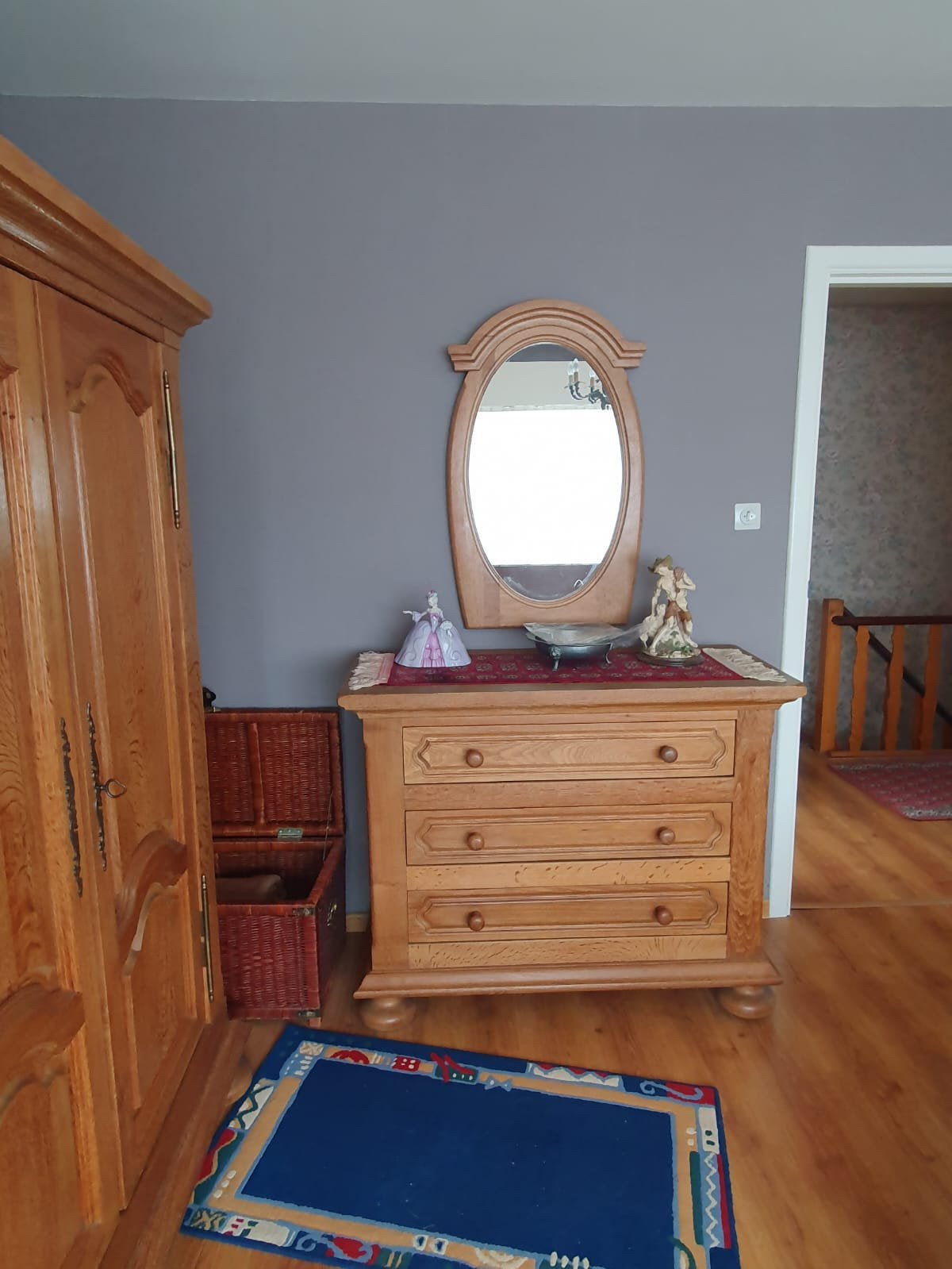 Eiken slaapkamer, Huis en Inrichting, Slaapkamer | Complete slaapkamers, Ophalen, Gebruikt, Twijfelaar, Klassiek
