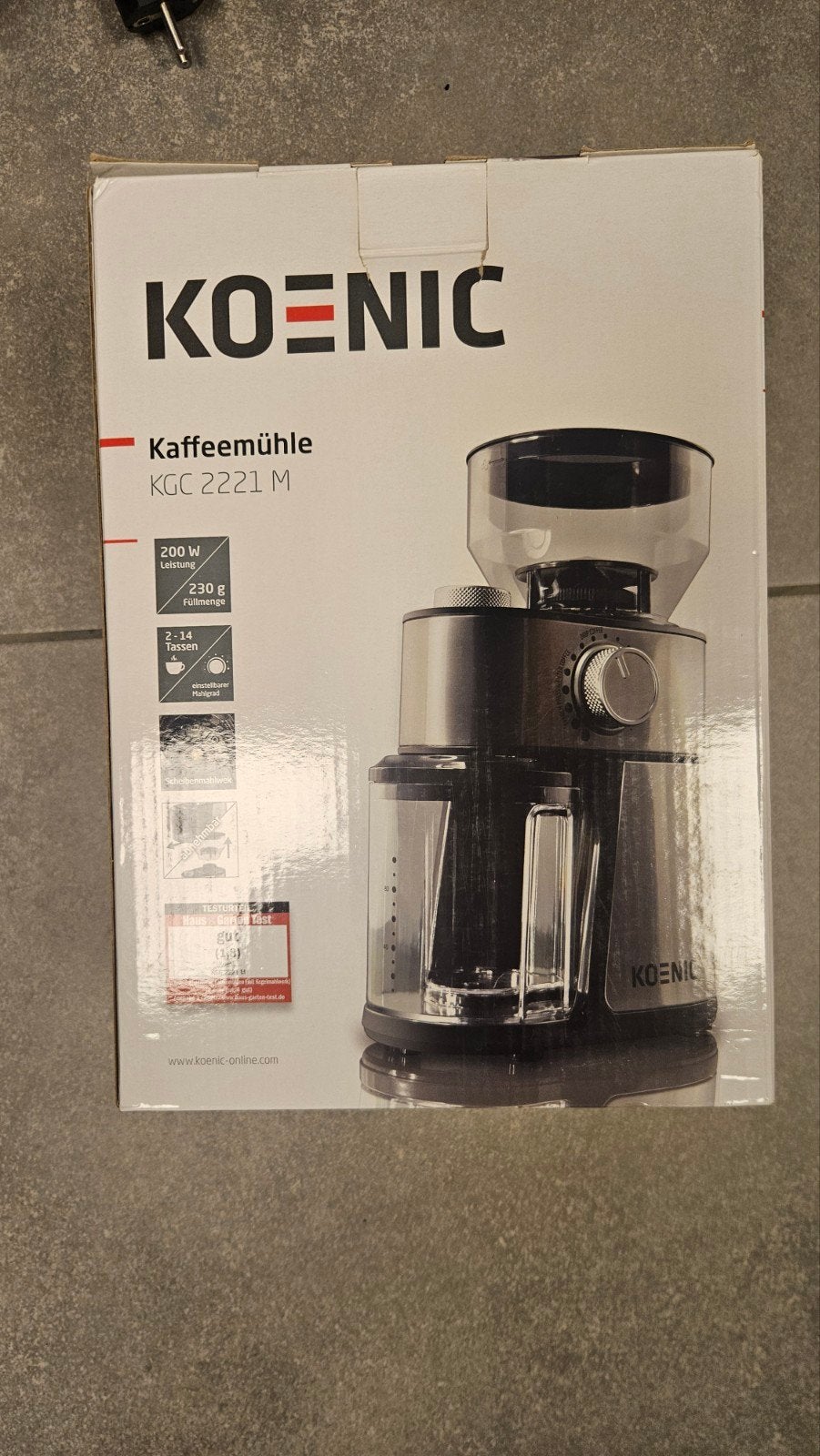 Koenic elektrische koffiemolen, 10 kopjes of meer, Nieuw, Combi, Koffiebonen