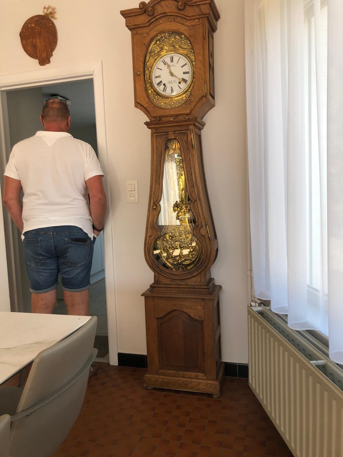 Staande wandklok Deze antieke Franse Comtoise klok, Enlèvement