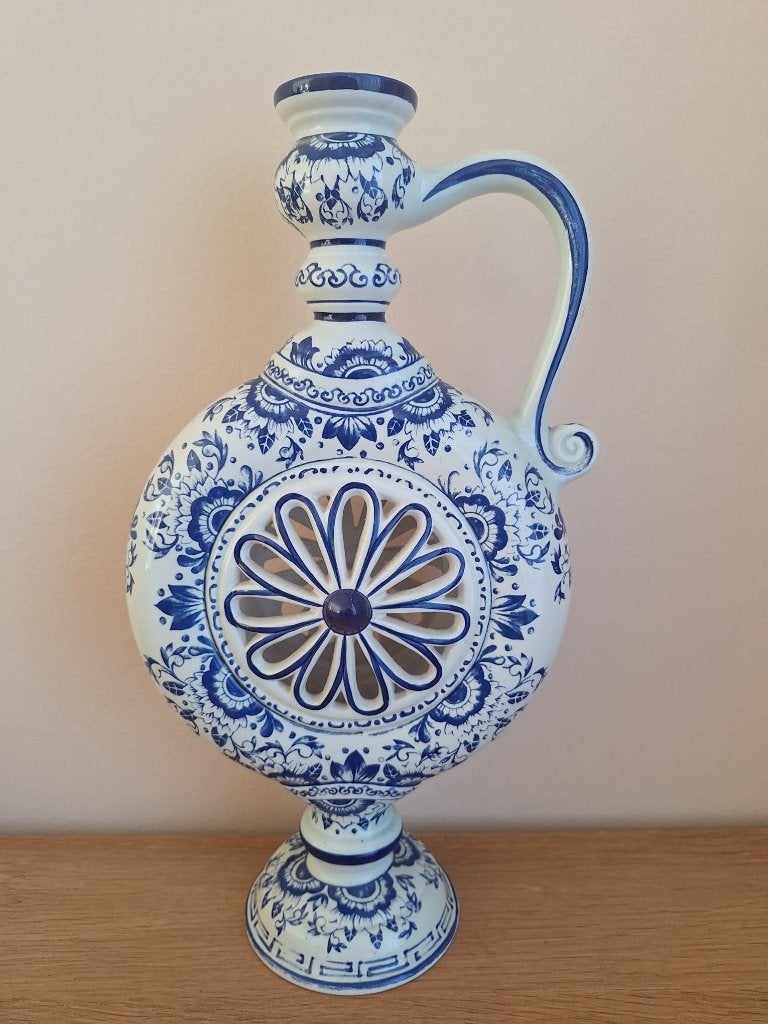 Boch Belgium “Amsterdam” sierkruik / vaas – blauw-wit 37,5cm, Antiek en Kunst, Ophalen