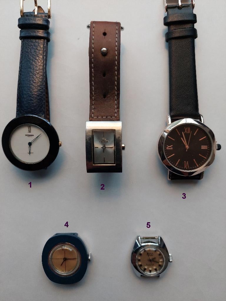 LOT DE 5 MONTRES BRACELET, Montre-bracelet, Autres marques, Enlèvement ou Envoi, Cuir