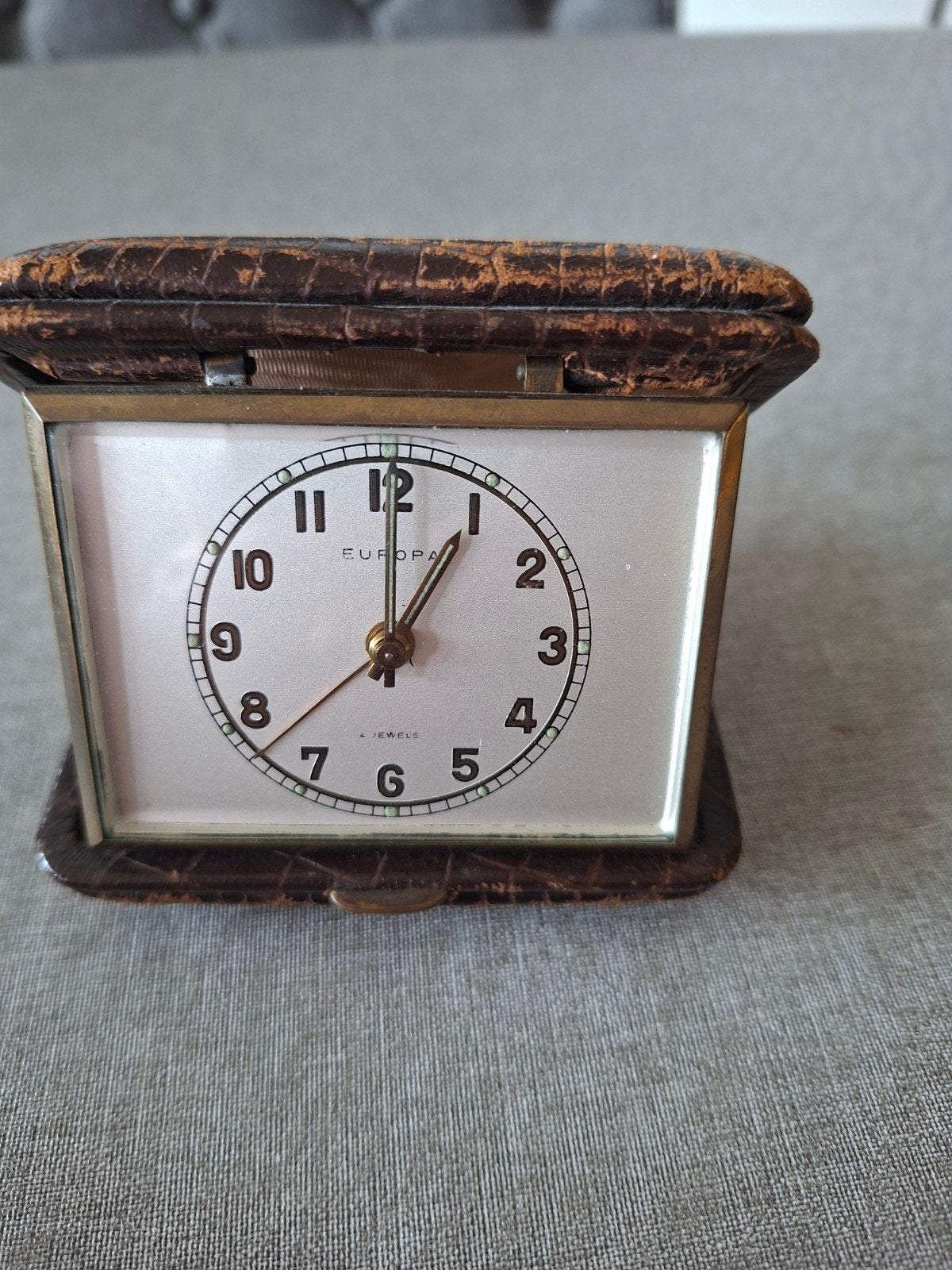 reiswekker In etui opklapbaar, Antiek en Kunst, Antiek | Klokken, Ophalen
