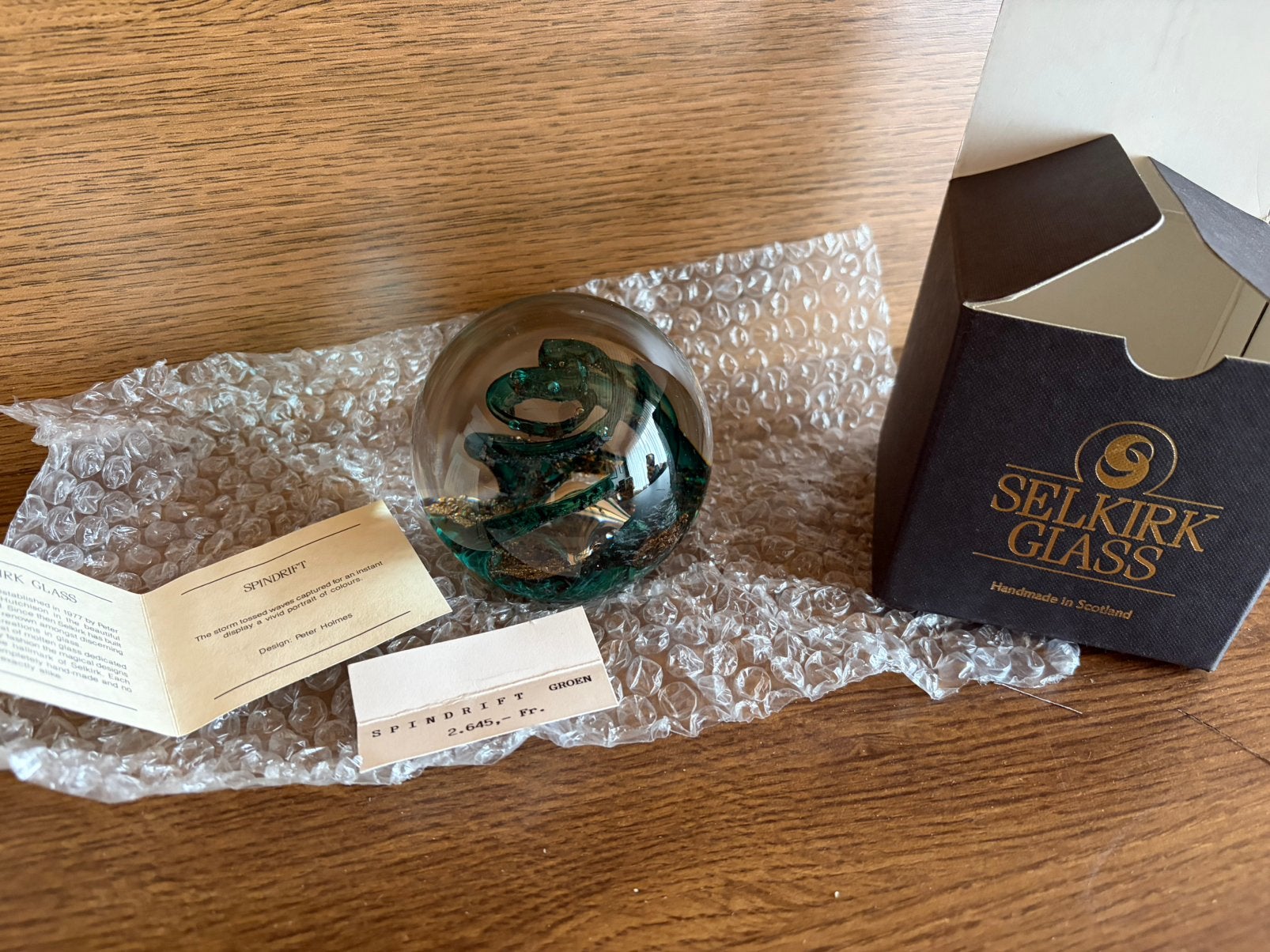 Selkirk Glass Spindrift 1991 – doos + documentatie, Ophalen of Verzenden