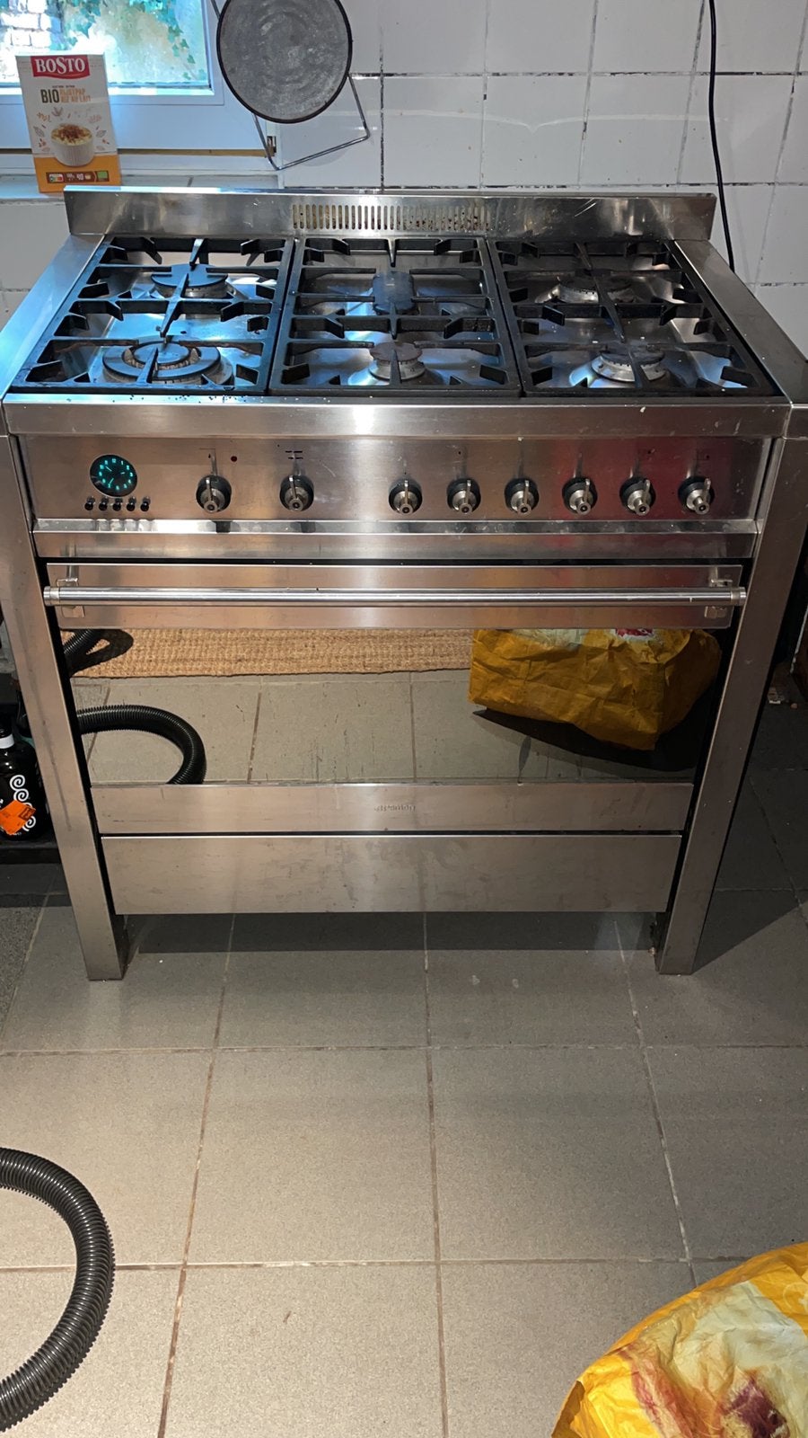 Smeg RVS fornuis, Elektronische apparatuur, Fornuizen, Ophalen, Gebruikt, Gas, Vrijstaand