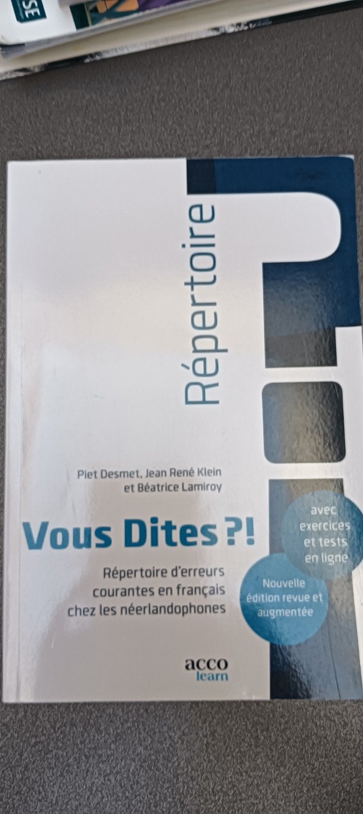 Piet Desmet - Vous Dites ?!, Livres, Langue | Français, Enlèvement, Piet Desmet; Jean René Klein; Béatrice Lamiroy