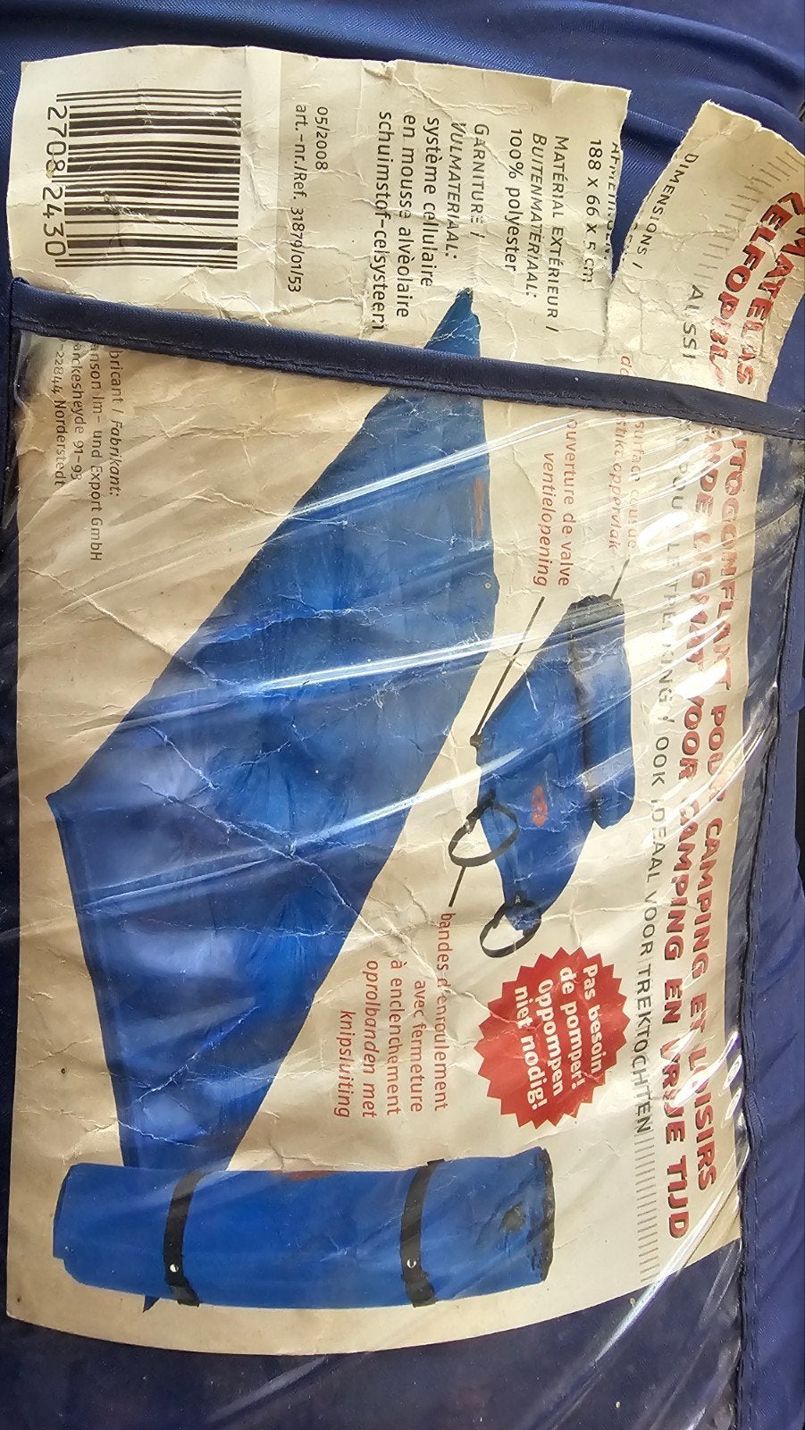 Matelas auto gonflant sans pompe., Caravanes & Camping, Matelas pneumatiques, Enlèvement, 1 personne