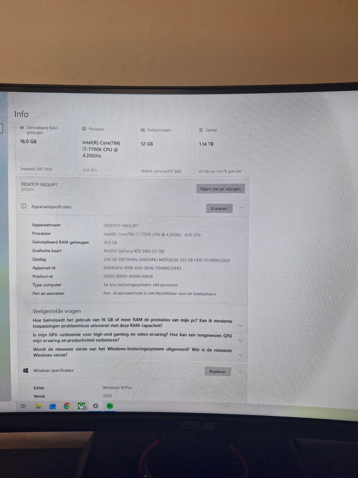 gaming pc, Computers en Software, Ophalen, Zo goed als nieuw, Asus, Gaming