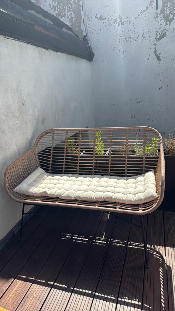 Rotan tuinbank, Tuin en Terras, Tuinbanken, Ophalen, Gebruikt, Rotan