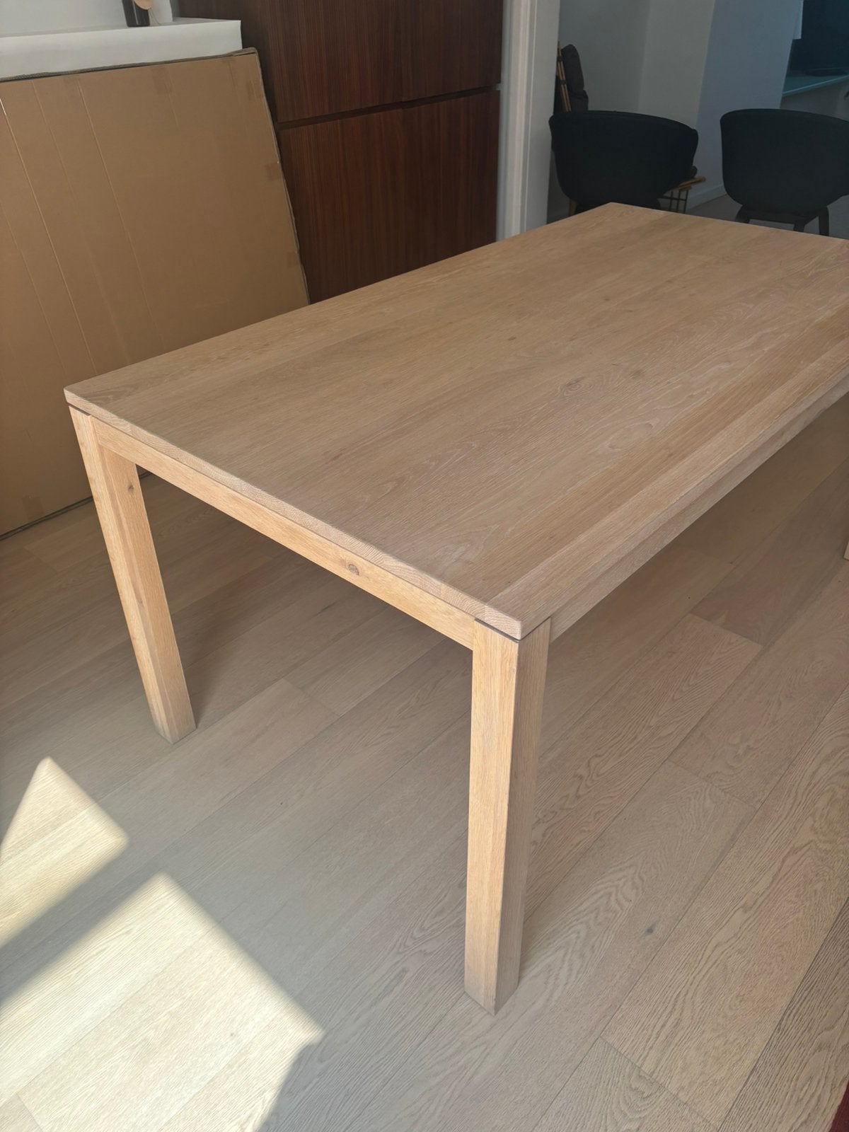 Eiken eettafel, Huis en Inrichting, Tafels | Eettafels, Ophalen, Gebruikt, 50 tot 100 cm, Vijf personen of meer