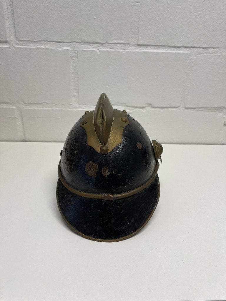 Franse 19e-eeuwse brandweerhelmen helm brandweer antiek, Ophalen