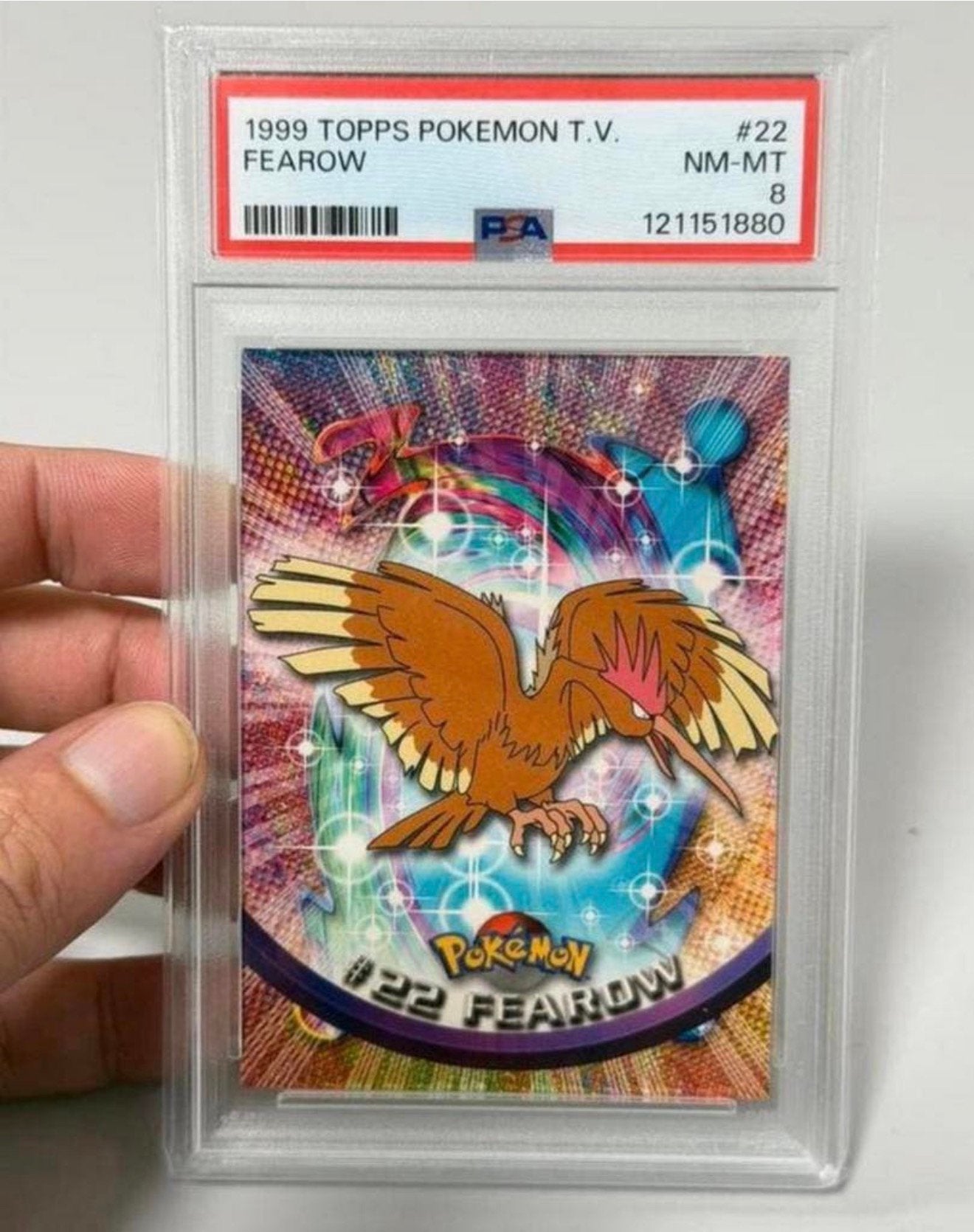 Carte à de vintage TOPPS POKEMON T.V. #22 FEAROW psa-8 1999, Enlèvement ou Envoi, Comme neuf, Cartes en vrac