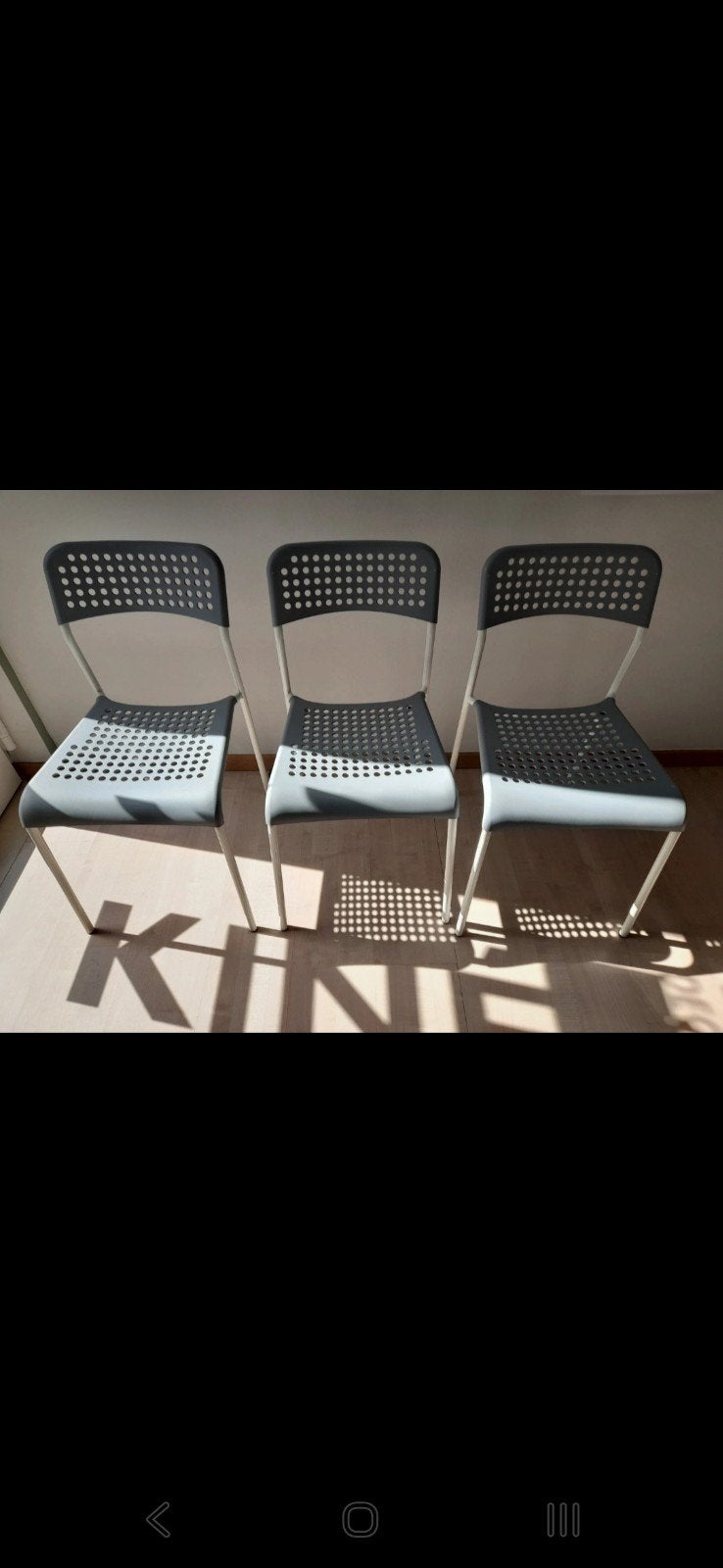 Lot de 3 chaises Ikea, Trois, Gris, Enlèvement ou Envoi, Comme neuf