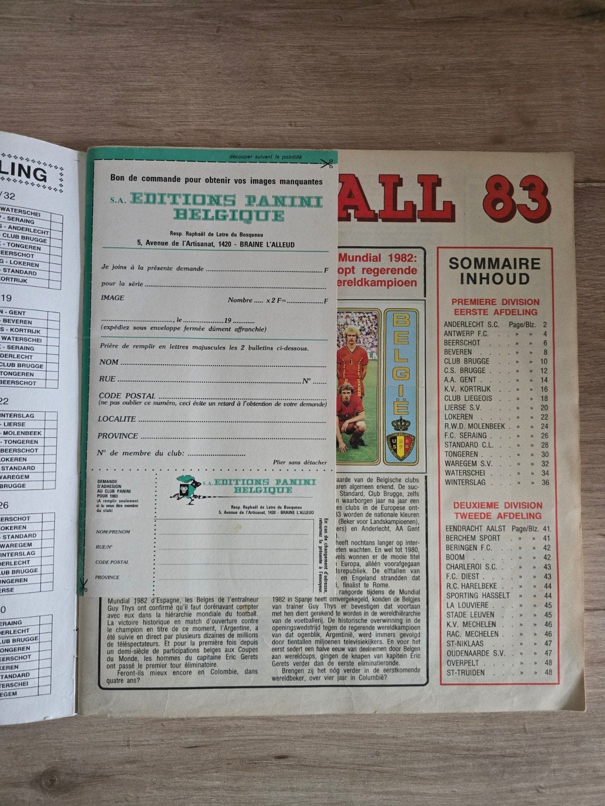 Album Panini Football 83 Belgique 1982-1983 environ 320 imag, Ophalen of Verzenden, Zo goed als nieuw, Meerdere stickers