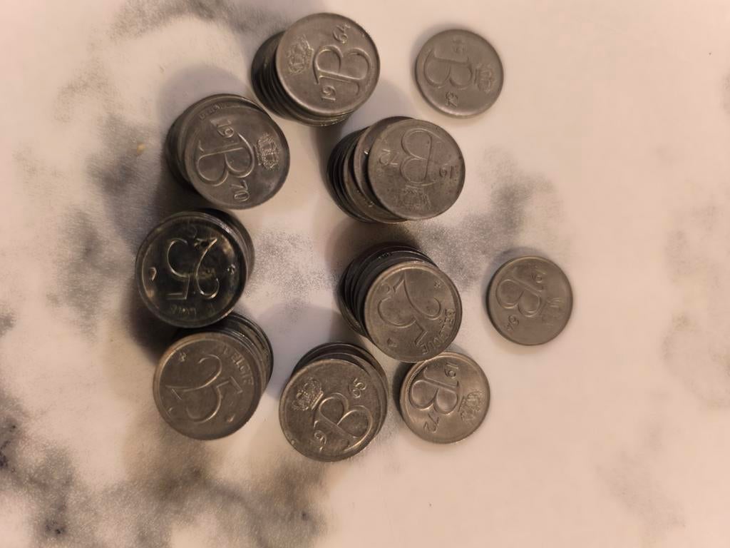Lots des pièces 25 centimes belge 1960/1970