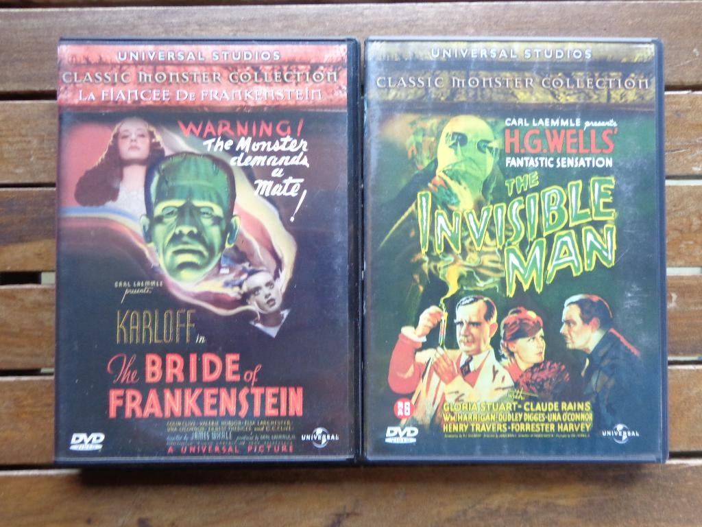 )))  La Fiancée de Frankenstein / L'Homme Invisible  (((, Alle leeftijden, Ophalen of Verzenden, Zo goed als nieuw, Monsters