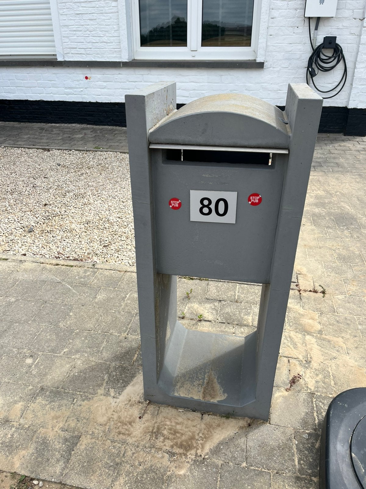 Te koop brievenbus in blauwe steen, Ophalen, Gebruikt