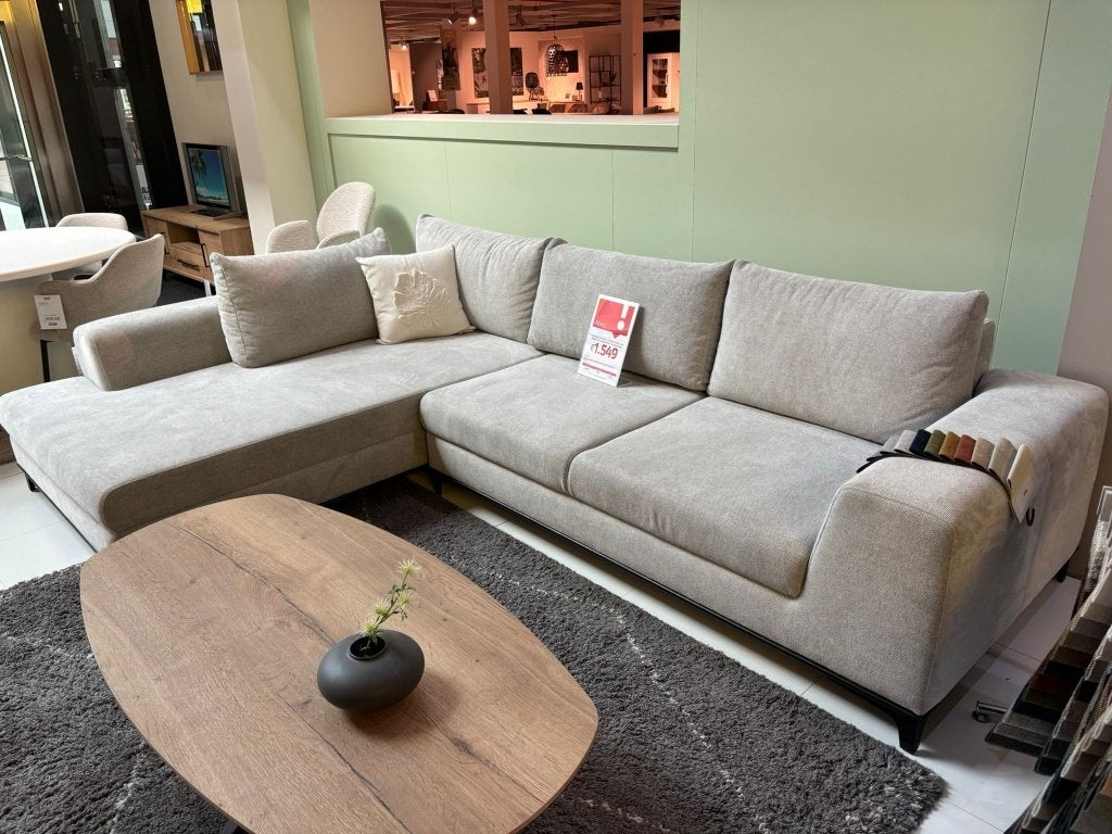 Splinternieuwe sofa (okay meubelen deerlijk), Maison & Meubles, Neuf, 150 cm ou plus, 300 cm ou plus, Enlèvement