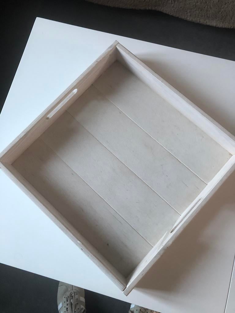 Plateau bois blanchi, Enlèvement ou Envoi, Utilisé, Carré, Bois