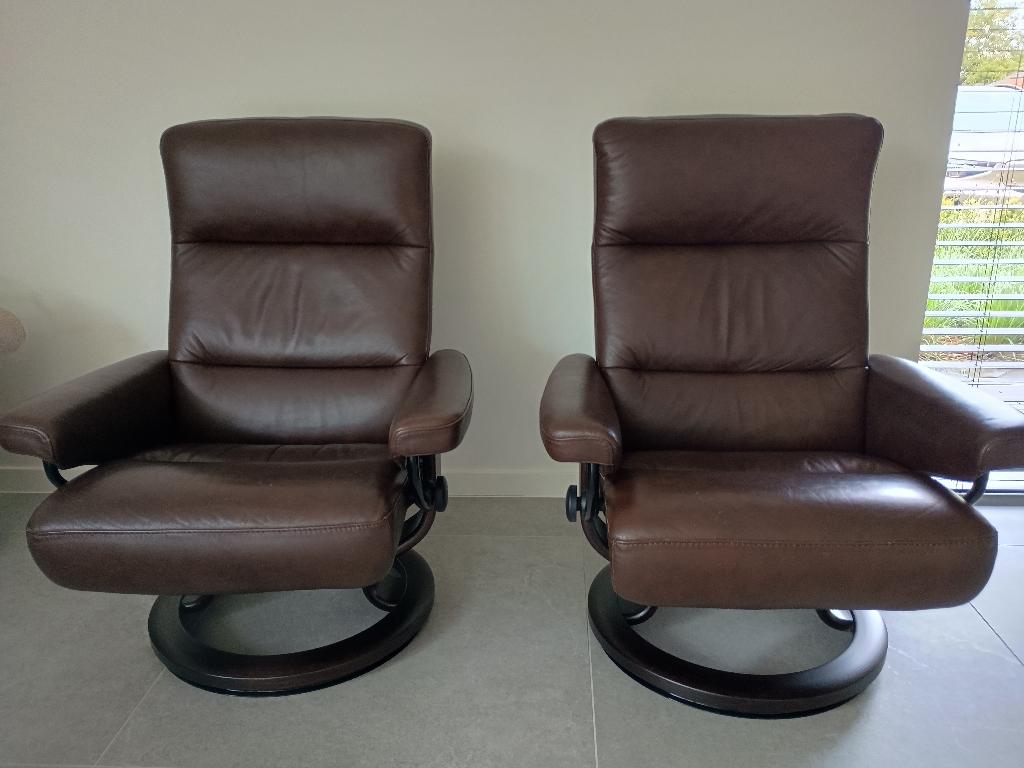 2 x Stressless Atlantic zetel, Huis en Inrichting, Zetels | Zetels, Ophalen, Eenpersoons, 75 tot 100 cm, Zo goed als nieuw