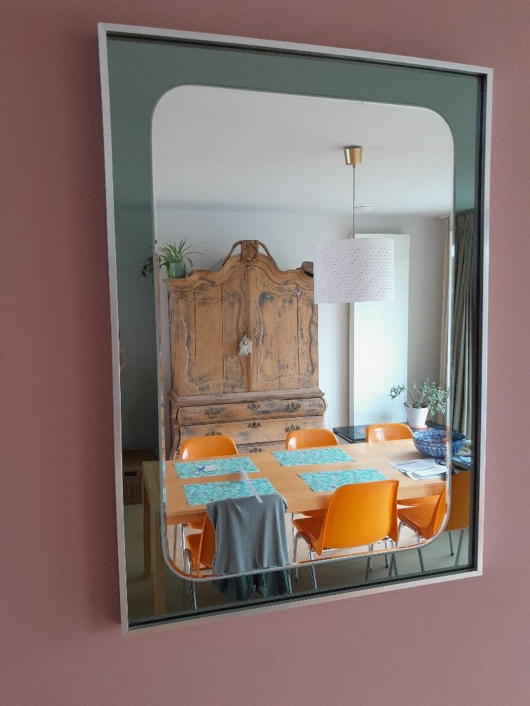 Miroir Deknudt bicolore vintage, Enlèvement, Rond