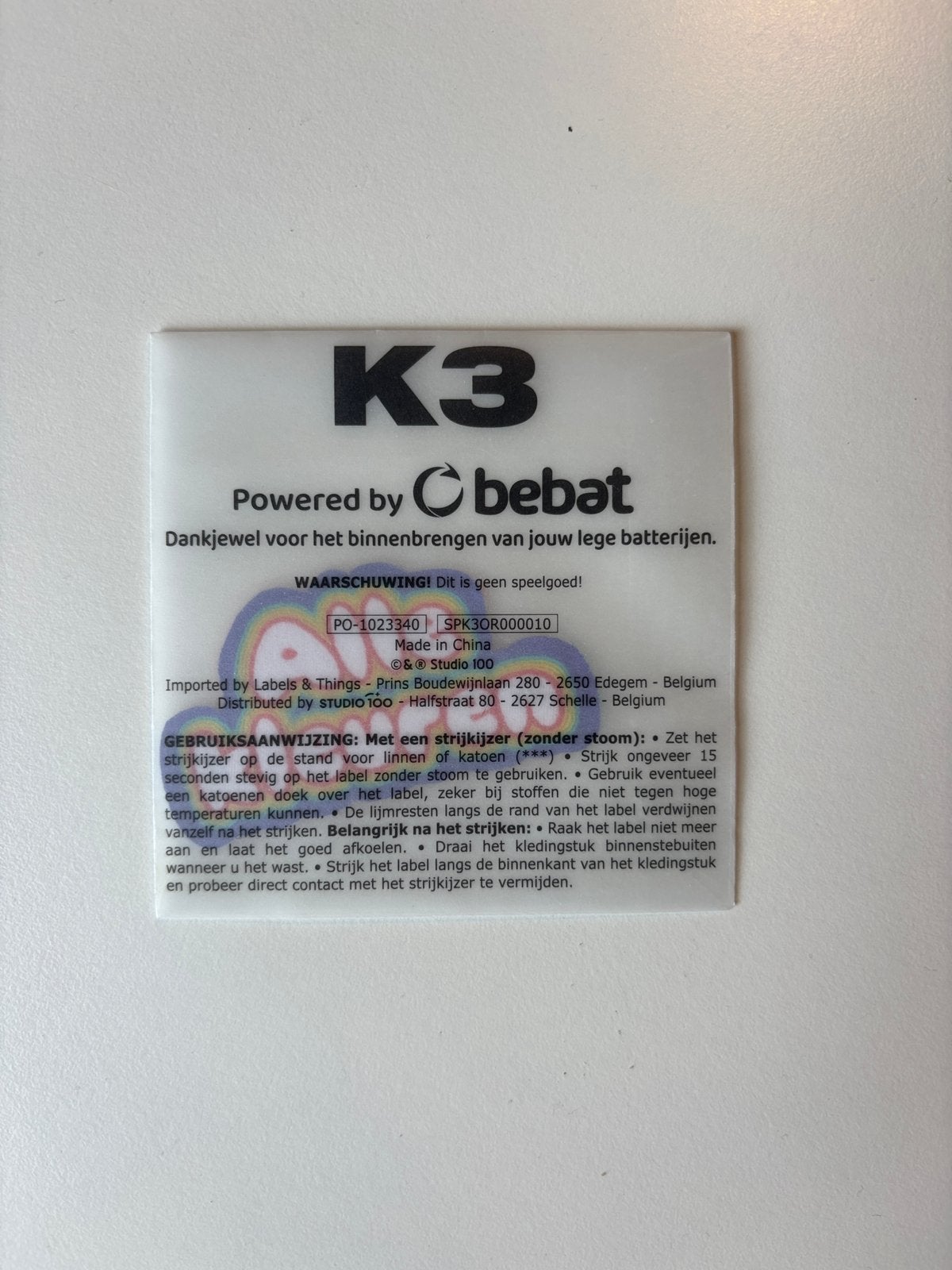 K3 Originals Bebat Strijklabel, Tickets en Kaartjes