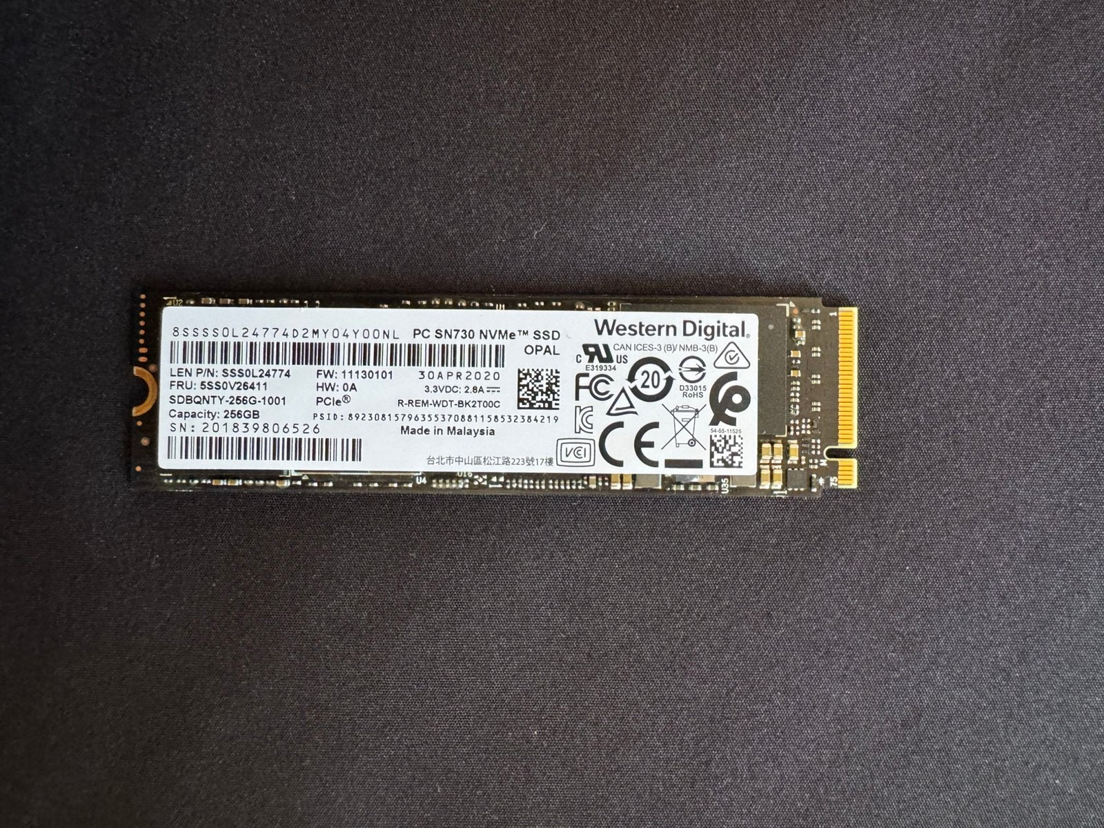 SSD 256 gb, Ophalen, Zo goed als nieuw, SSD
