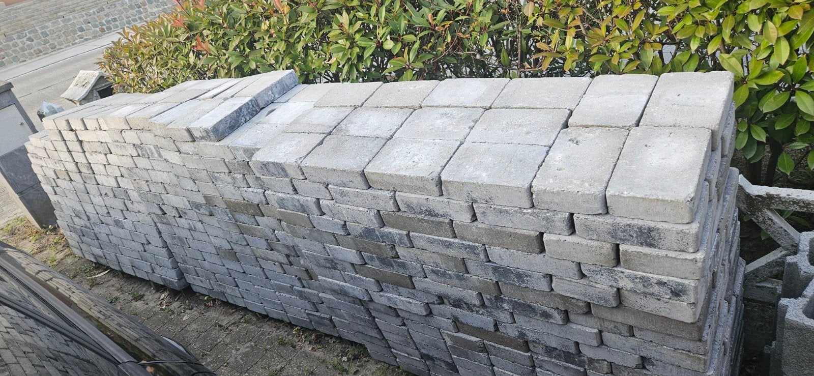 Grijze Klinkers 22x15x6 +-23m², Tuin en Terras, Bielzen en Borduren, Ophalen