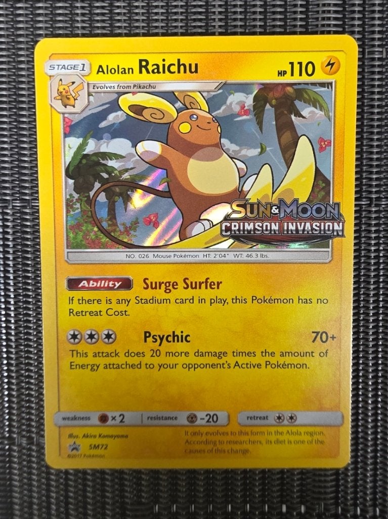 Alolan Raichu SM72 - Black Star Promo - Near Mint, Hobby en Vrije tijd, Verzamelkaartspellen | Pokémon, Ophalen of Verzenden, Zo goed als nieuw